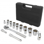 Surtek Juego de Dados y Accesorios con Matraca F5800BM, 1/2", Cromado, 20 Piezas