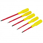Surtek Juego de Desarmadores D4V, 5 Piezas, Amarillo/Rojo