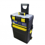 Surtek Gabinete Móvil para Herramientas 125104, 25", 2 Secciones, Negro/Amarillo