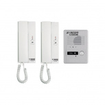 Syscom Kit de Audioportero con 2 Auriculares y Frente de Calle, Alámbrico, Blanco
