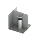 Syscom Base de Piso o Esquina para Mástil de 1 1/4'' a 2", Gris