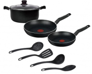 T-Fal Batería de Cocina VITAL, Aluminio, Antiadherente, 8 Piezas