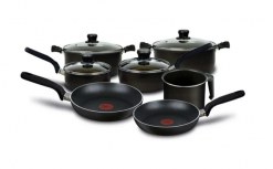 T-Fal Batería de Cocina 226100, Aluminio, Antiadherente, 11 Piezas