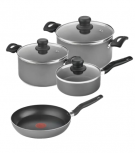 T-Fal Batería de Cocina TALENT, Aluminio, Antiadherente, 7 Piezas