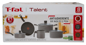 T-Fal Batería de Cocina Talent, Aluminio, Antiadherente, 8 Piezas