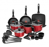 T-Fal Batería de Cocina Family Cook, Aluminio, Antiadherente, 25 Piezas