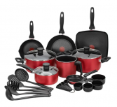 T-Fal Batería de Cocina Family Cook, Aluminio, Antiadherente, 25 Piezas