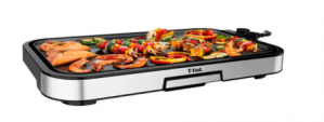 T-Fal Parrilla Eléctrica CB631DU0, 1 Quemador, Antiadherente, 1500W, Negro/Plata
