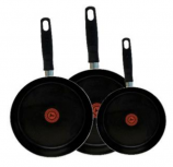 T-Fal Juego de Sartenes J8800, 3 Piezas, Antiadherente, Aluminio, Negro