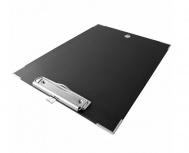 Techmakro Tabla de Cartón/PVC con Agarrapapeles, Tamaño A4, Negro