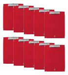 Techmakro Tabla de Cartón/PVC con Agarrapapeles, Tamaño Carta, Rojo