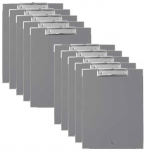 Techmakro Tabla de Cartón/PVC con Agarrapapeles, Tamaño Carta, Plata