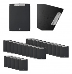 Techmakro Tabla de Cartón/PVC con Agarrapapeles, Tamaño A4, Negro