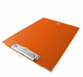 Techmakro Tabla de Cartón/PVC con Agarrapapeles, Tamaño A4, Naranja