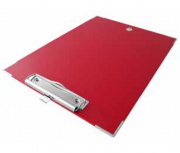 Techmakro Tabla de Cartón/PVC con Agarrapapeles, Tamaño Carta, Rojo