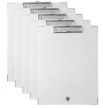 Techmakro Tabla de Cartón/PVC con Agarrapapeles, Tamaño A4, Blanco