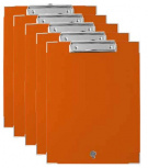 Techmakro Tabla de Cartón/PVC con Agarrapapeles, Tamaño A4, Naranja