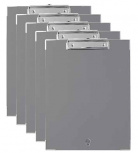 Techmakro Tabla de Cartón/PVC con Agarrapapeles, Tamaño A4, Gris