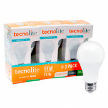 Tecnolite Foco LED A19, Luz de Día, Base E27, 11W, 1000 Lúmenes, Blanco, 3 Piezas, Equivale a un Foco Tradicional de 75W