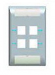 TE Connectivity Placa para Pared de 4 Puertos, Blanco