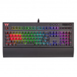 Teclado Gamer Thermaltake TT Premium X1 RGB, Teclado Mecánico, Cherry MX Blue, Alámbrico, Negro (Español)