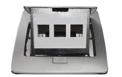 Thorsman Mini Caja de Piso Rectangular, 3 Puertos, Acero Inoxidable