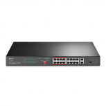 Switch TP-Link Fast Ethernet TL-SL1218P, 16 Puertos PoE+ 10/100Mbps + 1 Puertos SFP, 7.2 Gbit/s, 8000 Entradas - No Administrable