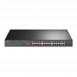 Switch TP-Link Fast Ethernet TL-SL1226P, 24 Puertos PoE+ 10/100Mbps + 2 Puertos SFP, 8.8 Gbit/s, 8000 Entradas - No administrable