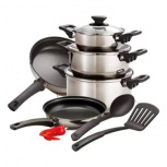 Tramontina Batería de Cocina 32300-409, Acero Inoxidable, Antiadherente, 10 Piezas, Plata