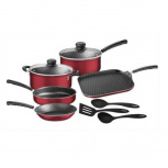 Tramontina Batería de Cocina PrimaOne, Aluminio, Antiadherente, 10 Piezas