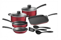 Tramontina Batería de Cocina PrimaOne, Aluminio, Antiadherente, 10 Piezas