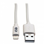 Tripp Lite Cable de Carga Certificado MFi USB A Macho - Lightning Macho, 3.05 Metros, Blanco, para iPod/iPhone/iPad