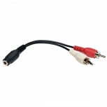 Tripp Lite Cable Adaptador Divisor en ''Y'' 2x RCA Macho - 3.5mm Hembra, 15cm, Negro
