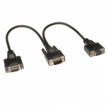 Tripp Lite by Eaton Cable Divisor en Y para Monitor VGA de Alta Resolución HD15 Macho - 2x HD15 Hembra, 30cm, Negro