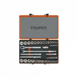 Truper Juego de Dados con Matraca JD-1/2X42MP, 1/2", Cromado, 40 Piezas