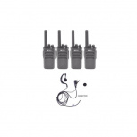 txPRO Kit de 4 Radios TX600 con 4 TXEHK, 16 Canales, Negro