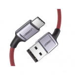 Ugreen Cable USB C Macho - USB A Macho, 1 Metro, Rojo/Plata