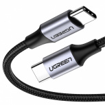 Ugreen Cable de Carga Rápida USB-C Macho - USB-C Macho, 2 Metros, Negro