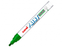 Uni Paint Marcador Permanente PX-20, Punto Mediano, Verde, 12 Piezas