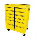 Urrea Gabinete Móvil para Herramientas 125106, 25", 6 Gavetas, Negro/Amarillo