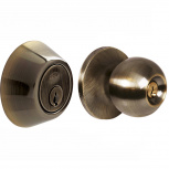 Lock Juego de Pomo Bola y Cerrojo Sencillo 13CB, Latón Antiguo