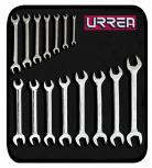 Urrea Juego de Llaves Españolas Pulido Espejo 3000G, 15 Piezas, Plata