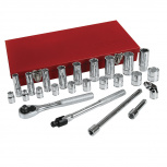 Urrea Juego de Dados 5200CL, 3/8", 25 Piezas, Plata