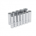 Urrea Juego de Dados 52205, 3/8", Cromado, 12 Piezas