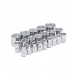 Urrea Juego de Dados 52211, 3/8", 6 Piezas, Cromado