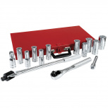 Urrea Juego de Dados Largos 5300A, 1/2", 15 Piezas, Plata