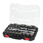 Urrea Juego de Dados con Matraca 5401CD, 1/2", 30 Piezas, Plata