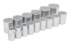 Urrea Juego de Dados 54114, 1/2", Cromado, 15 Piezas