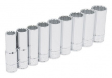 Urrea Juego de Dados 54117, 1/2", Cromado, 9 Piezas