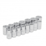 Urrea Juego de Dados Largos 54205, 1/2", 6 Piezas, Plata